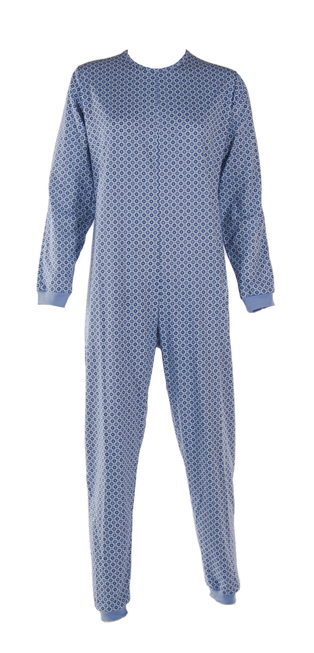 Tuta intera con cerniera posteriore manica Lunga e pantalone Lungo fantasia Circle  Blue | Linea Classica