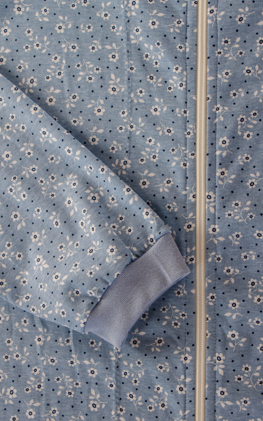 Tuta intera con cerniera posteriore manica Lunga e pantalone Lungo fantasia Flower  Blue | Linea Classica
