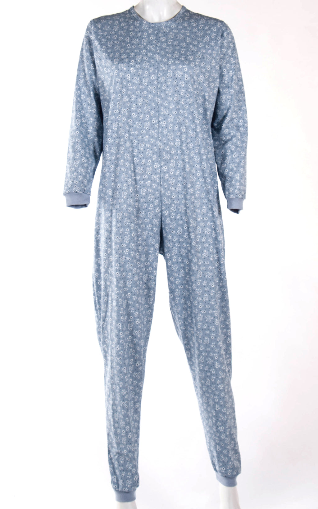 Tuta intera con cerniera posteriore manica Lunga e pantalone Lungo fantasia Flower  Blue | Linea Classica