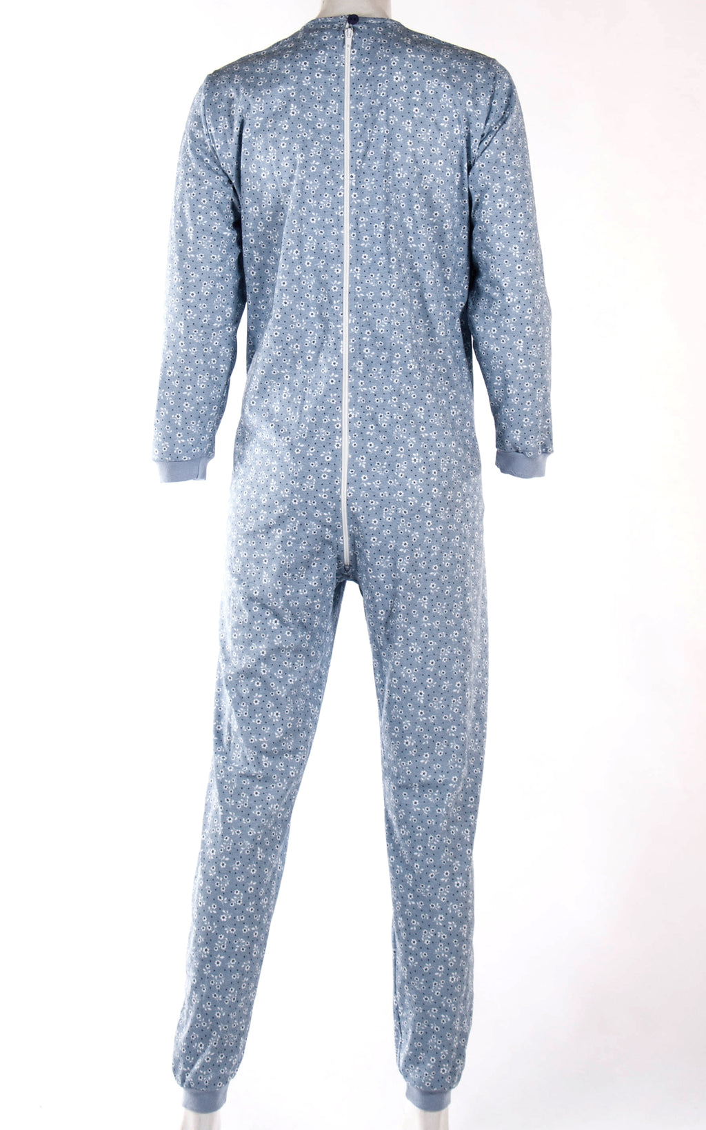 Tuta intera con cerniera posteriore manica Lunga e pantalone Lungo fantasia Flower  Blue | Linea Classica