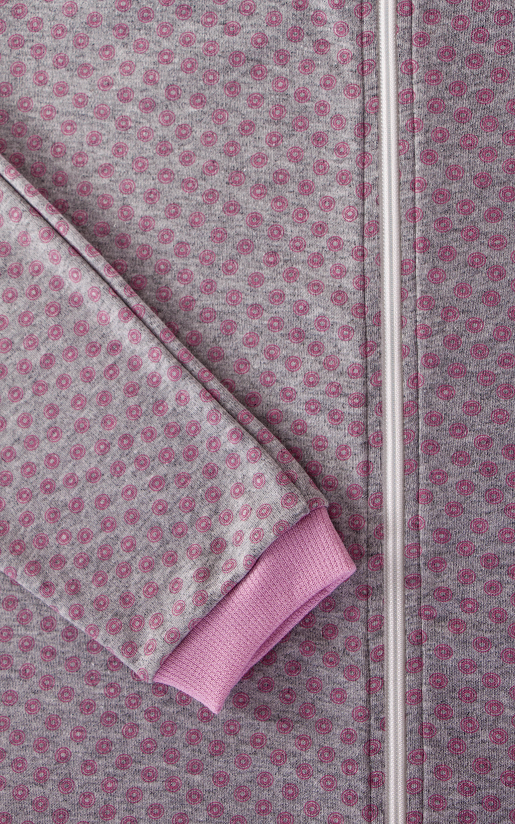 Tuta intera con cerniera posteriore manica Lunga e pantalone Lungo fantasia Tondino  Rosa | Linea Classica