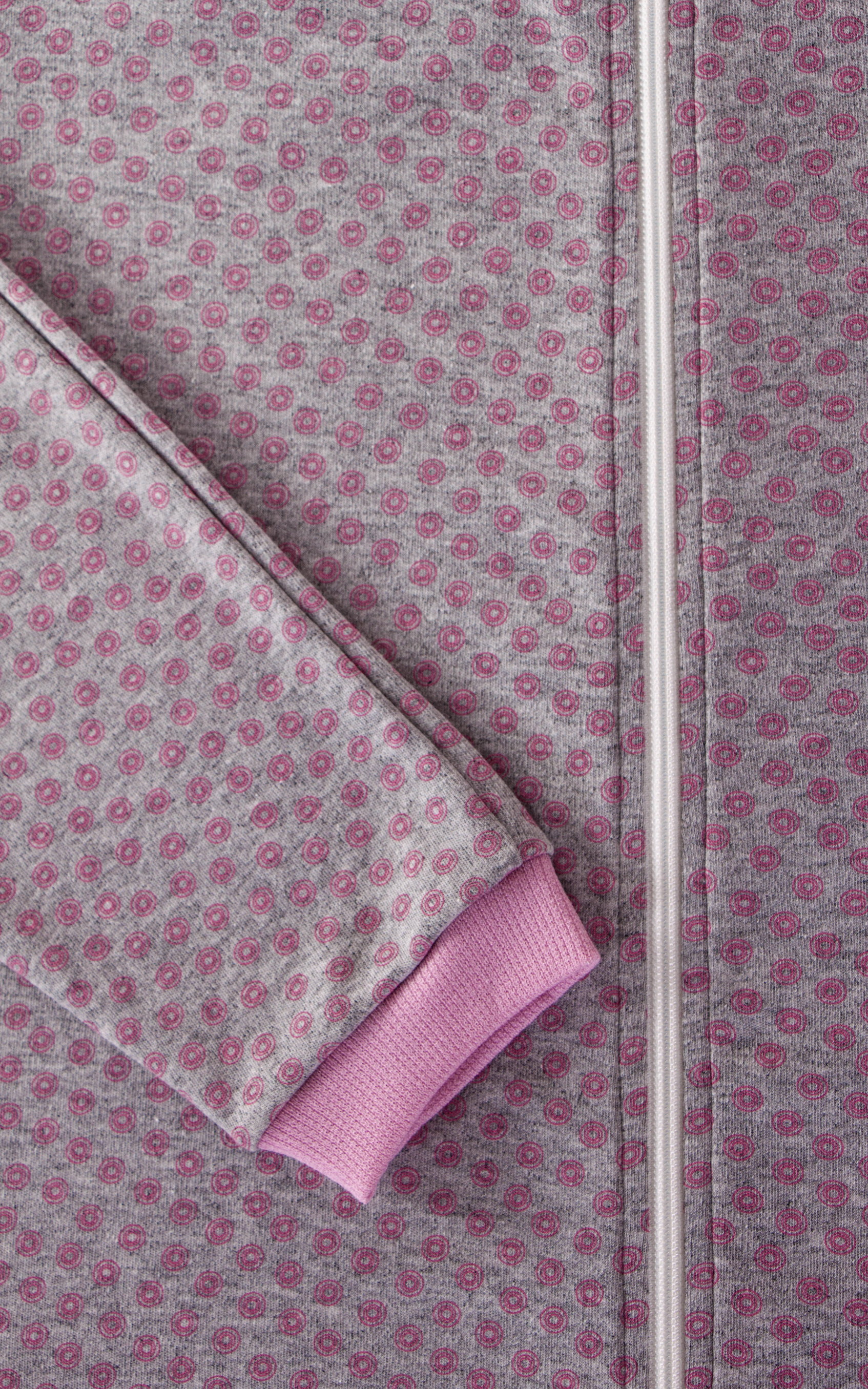 Tuta intera con cerniera posteriore manica Lunga e pantalone Lungo fantasia Tondino  Rosa | Linea Classica