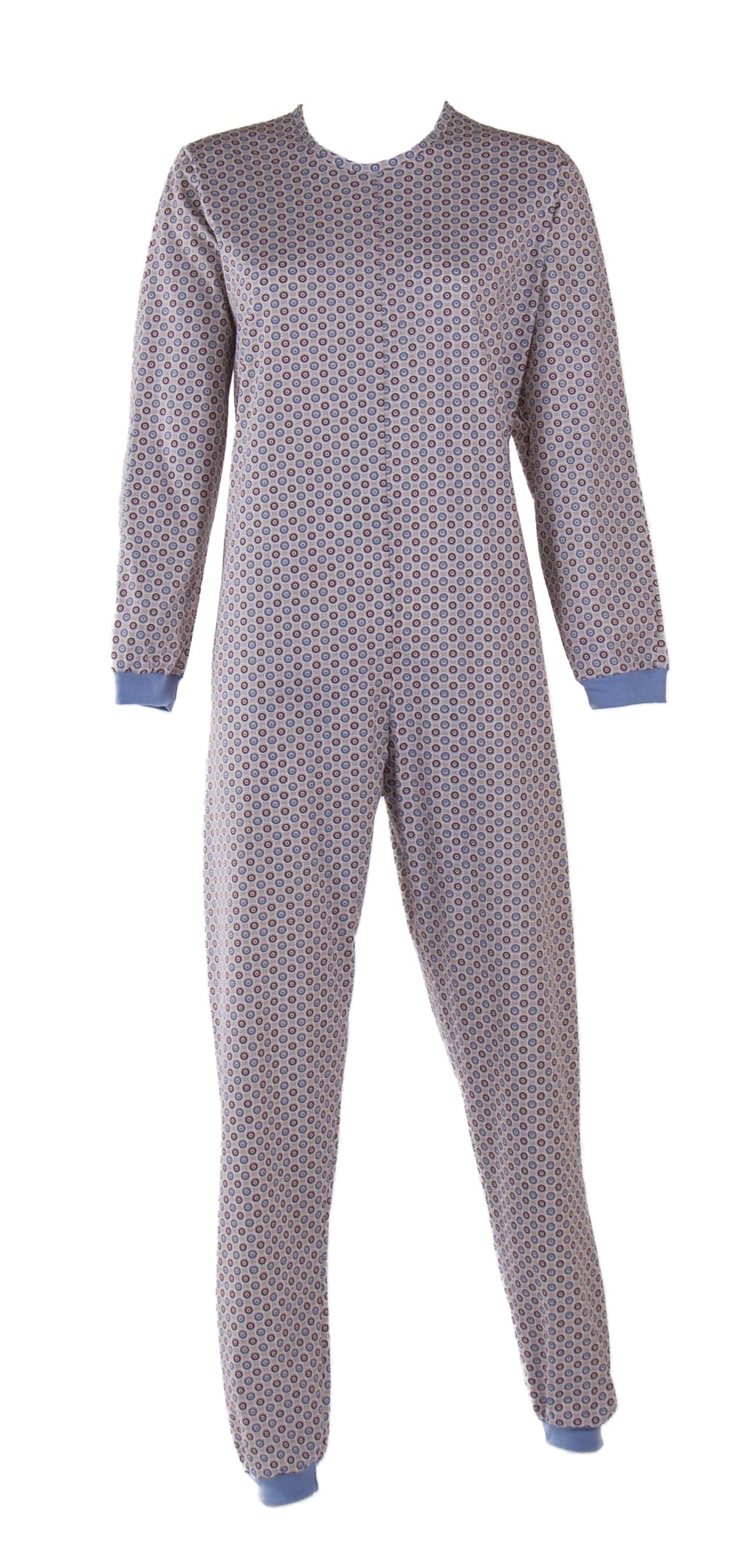 Tuta intera con cerniera posteriore manica Lunga e pantalone Lungo fantasia Circle  Beige | Linea Classica