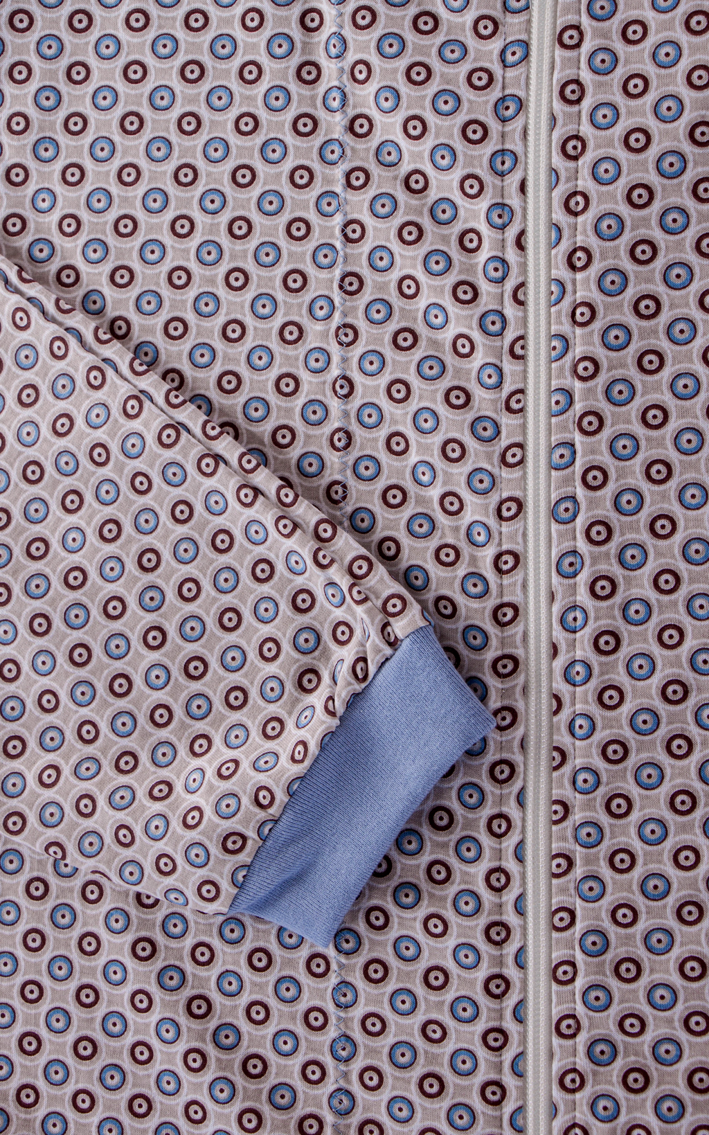 Tuta intera con cerniera posteriore manica Lunga e pantalone Lungo fantasia Circle  Beige | Linea Classica