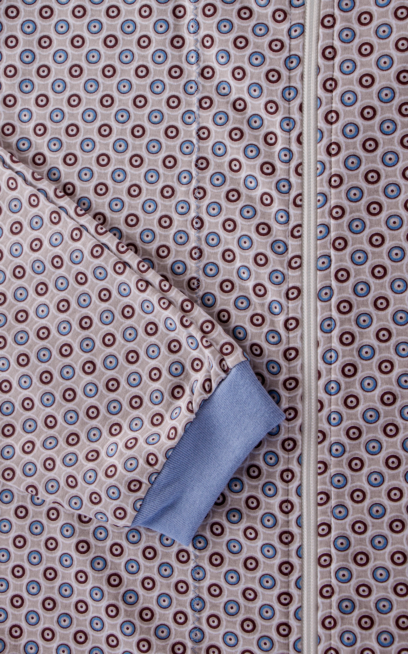 Tuta intera con cerniera posteriore manica Lunga e pantalone Lungo fantasia Circle  Beige | Linea Classica