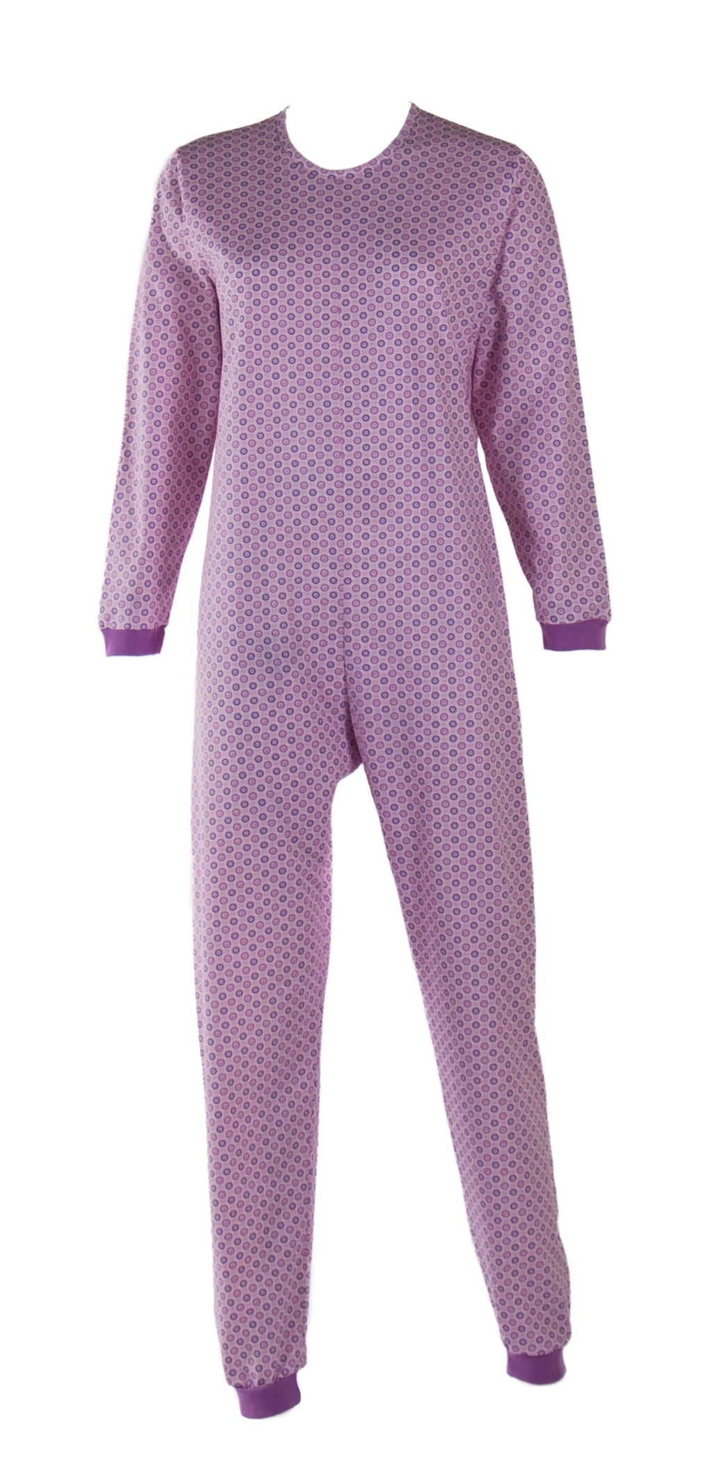 Tuta intera con cerniera posteriore manica Lunga e pantalone Lungo fantasia Circle  Rosa | Linea Classica