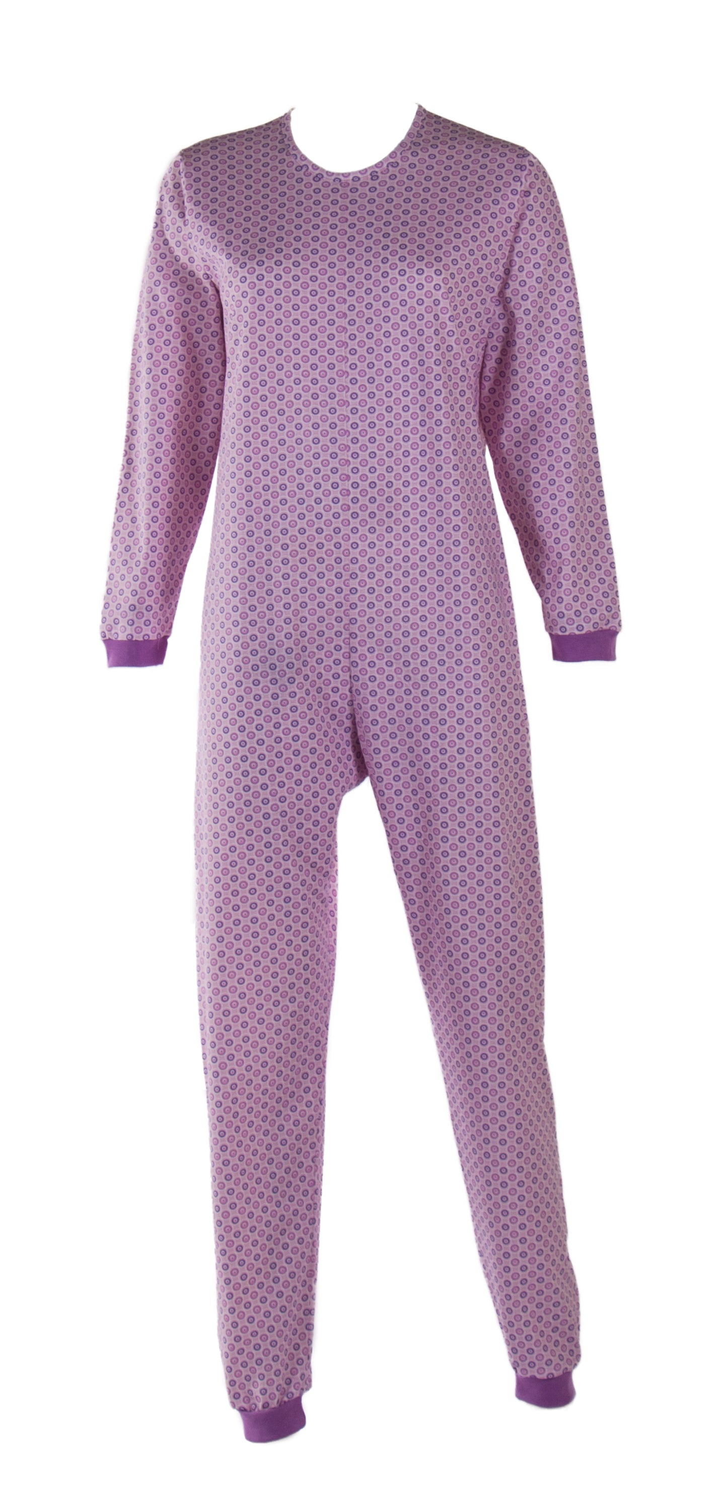 Tuta intera con cerniera posteriore manica Lunga e pantalone Lungo fantasia Circle  Rosa | Linea Classica