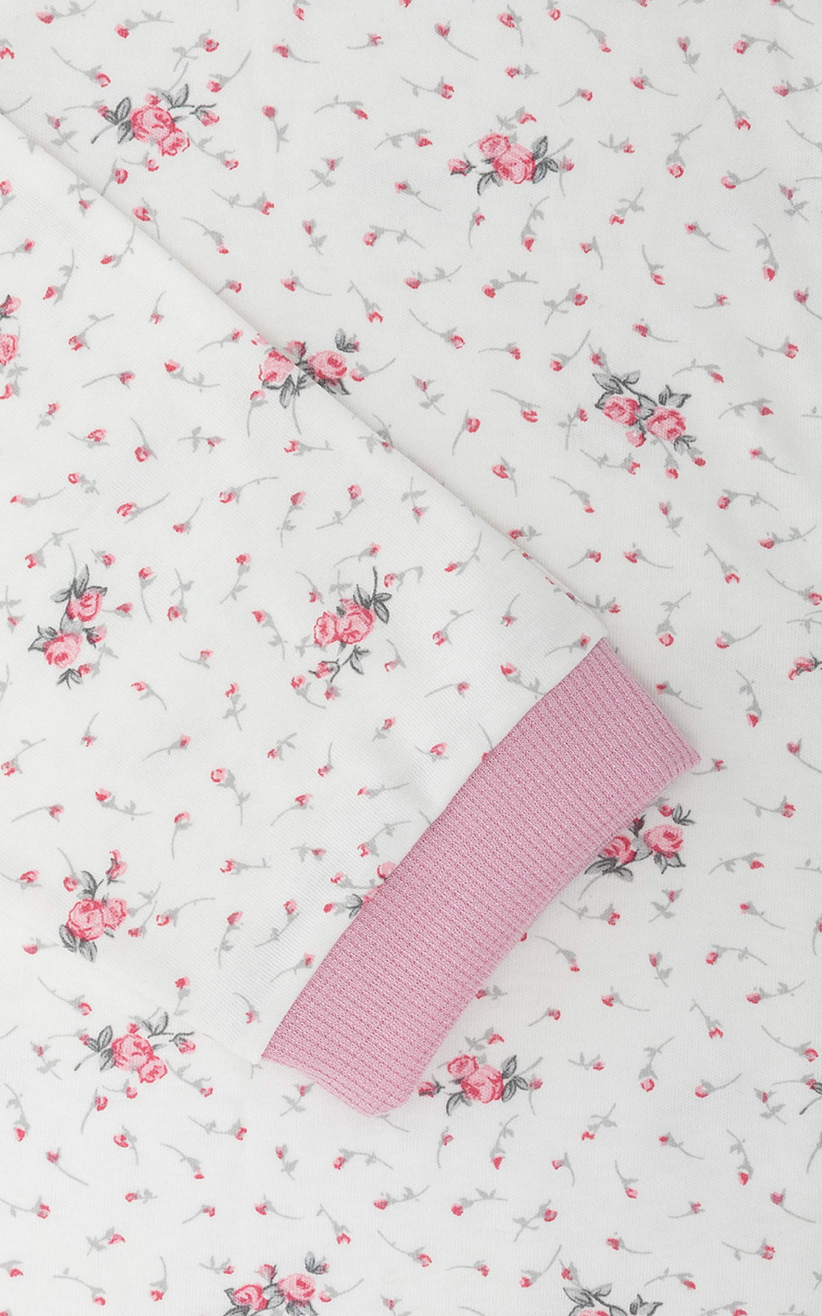 Tuta intera con cerniera posteriore manica Lunga e pantalone Lungo fantasia Fiorellino  Rosa | Linea Classica