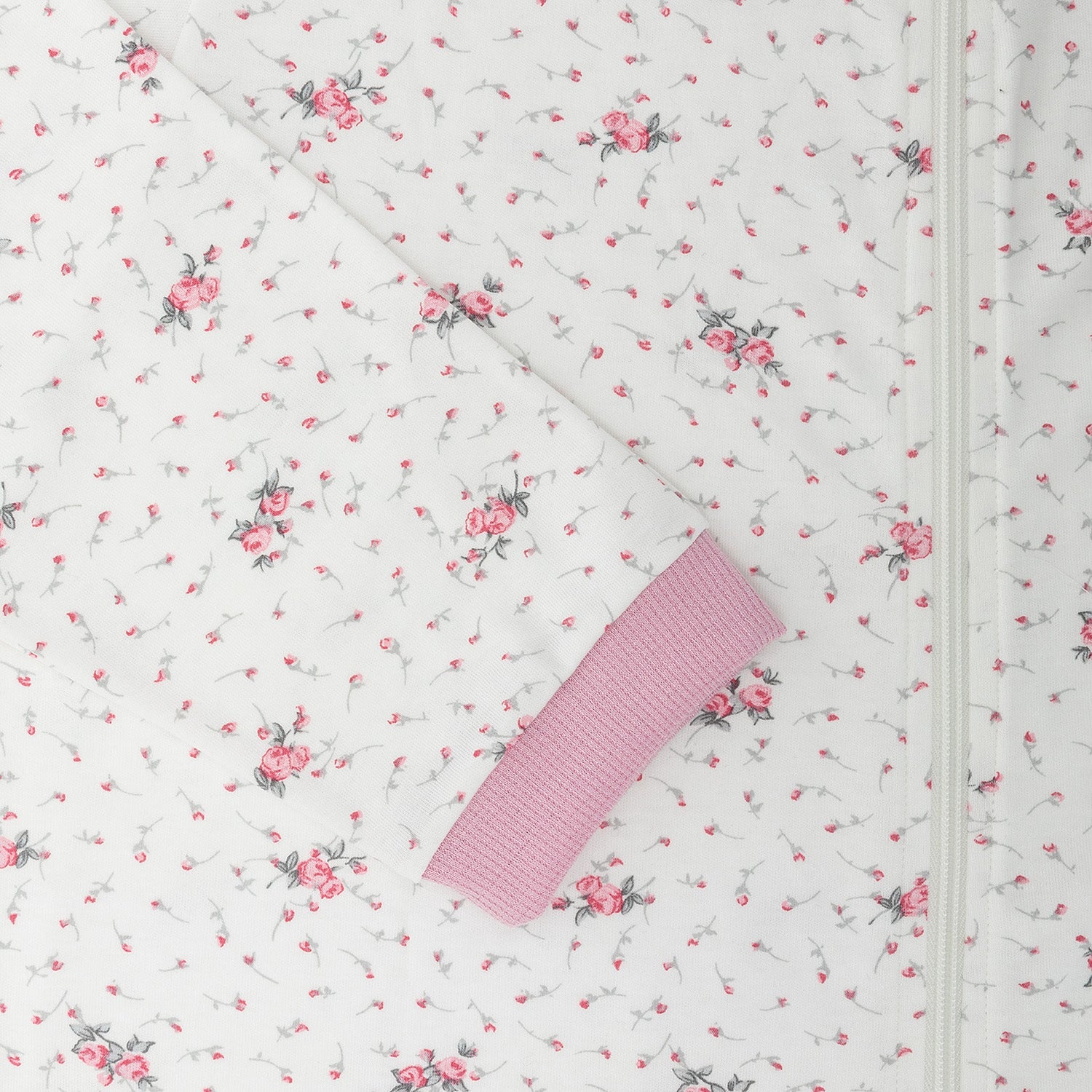 Tuta intera con cerniera posteriore manica Corta e pantalone Corto fantasia Fiorellino  Rosa | Linea Estiva