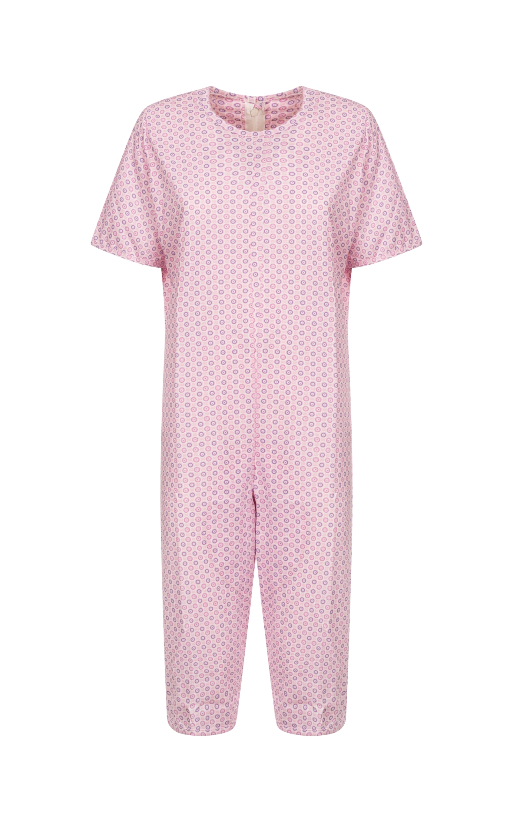 Tuta intera con cerniera posteriore manica Corta e pantalone Corto fantasia Circle  Rosa | Linea Estiva