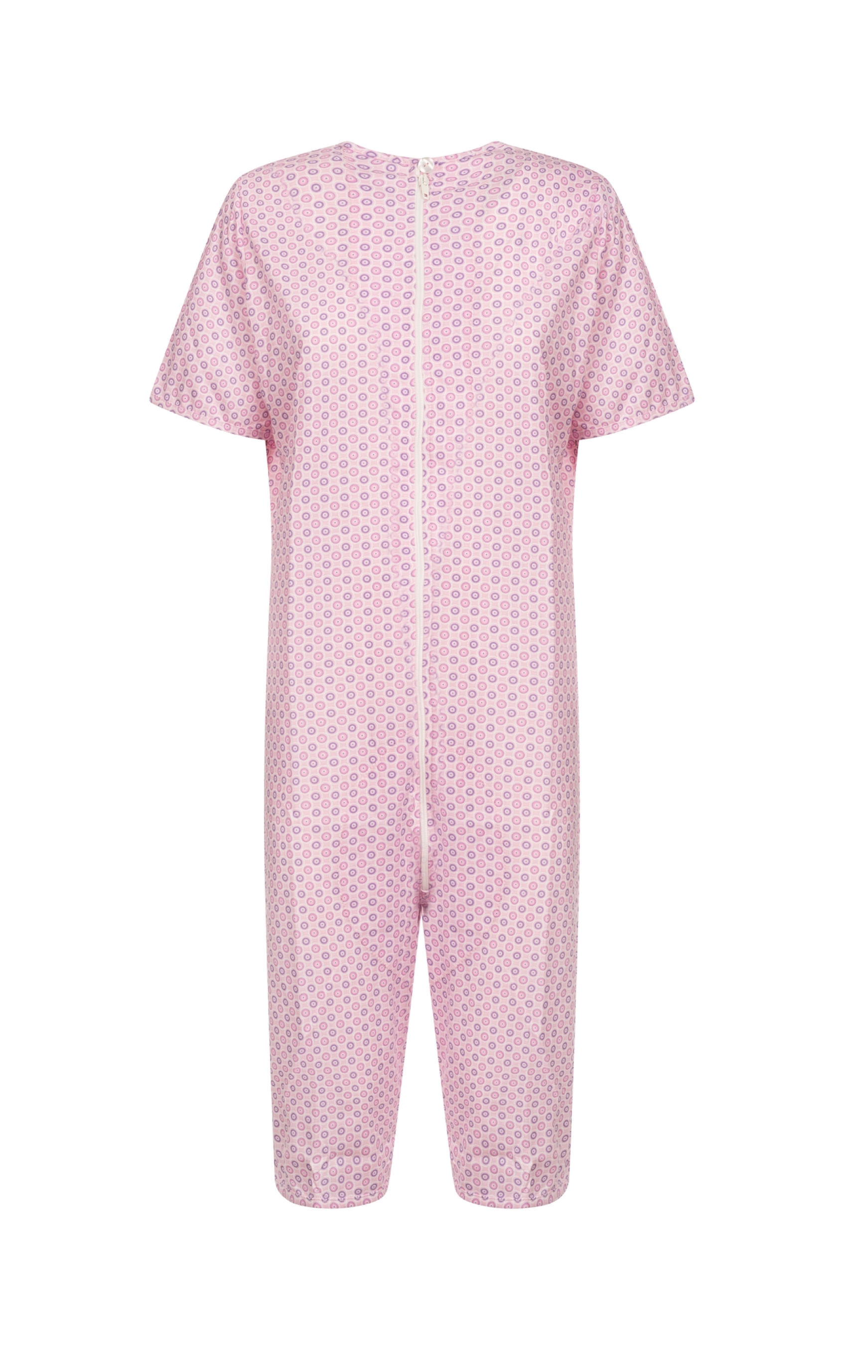 Tuta intera con cerniera posteriore manica Corta e pantalone Corto fantasia Circle  Rosa | Linea Estiva