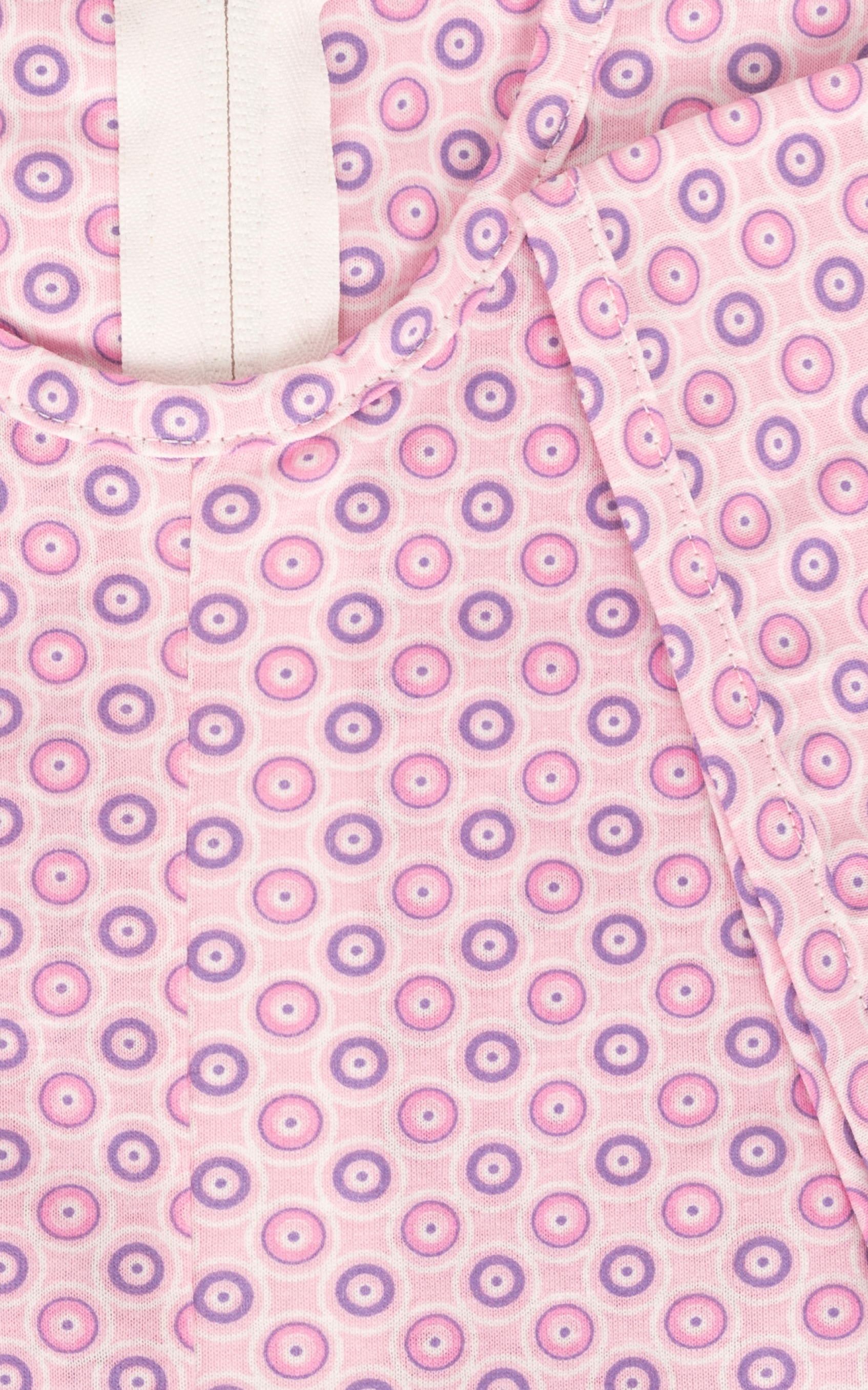 Tuta intera con cerniera posteriore manica Corta e pantalone Corto fantasia Circle  Rosa | Linea Estiva