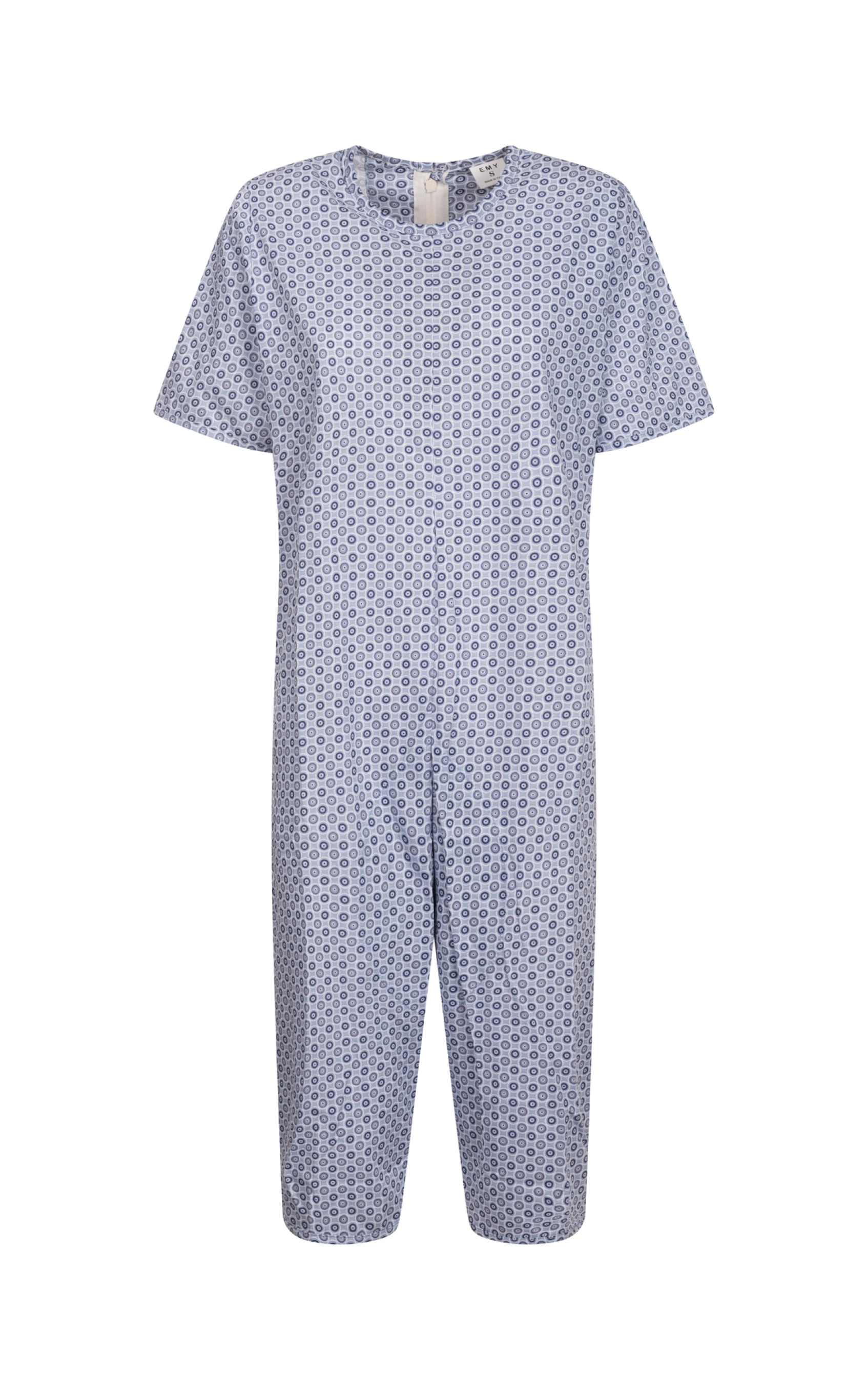 Tuta intera con cerniera posteriore manica Corta e pantalone Corto fantasia Circle  Blue | Linea Estiva