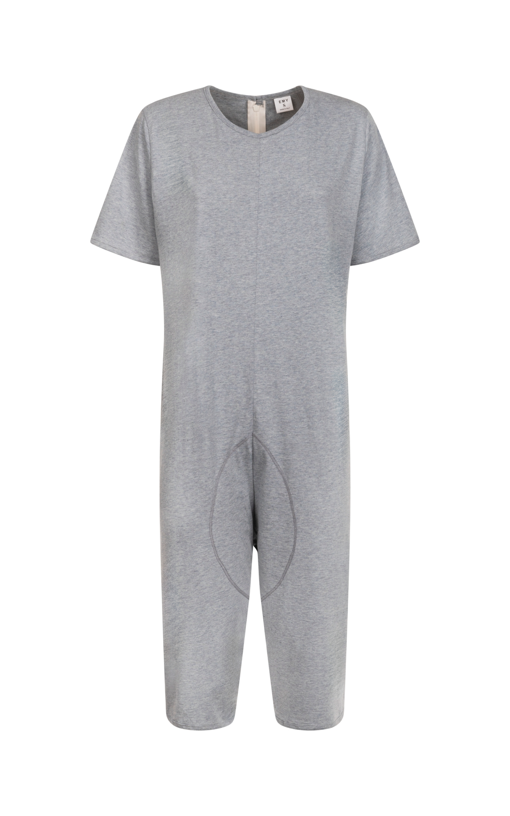 Tuta intera con cerniera posteriore manica Corta e pantalone Corto fantasia Tinta Unita Grigio | Linea Estiva