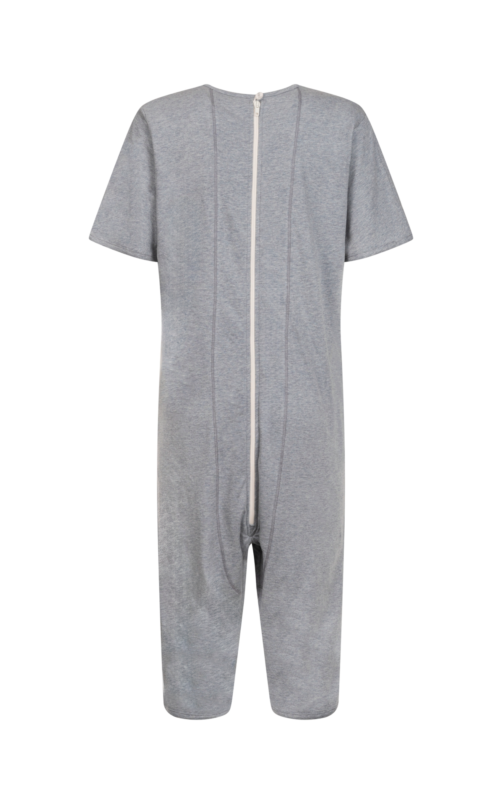Tuta intera con cerniera posteriore manica Corta e pantalone Corto fantasia Tinta Unita Grigio | Linea Estiva