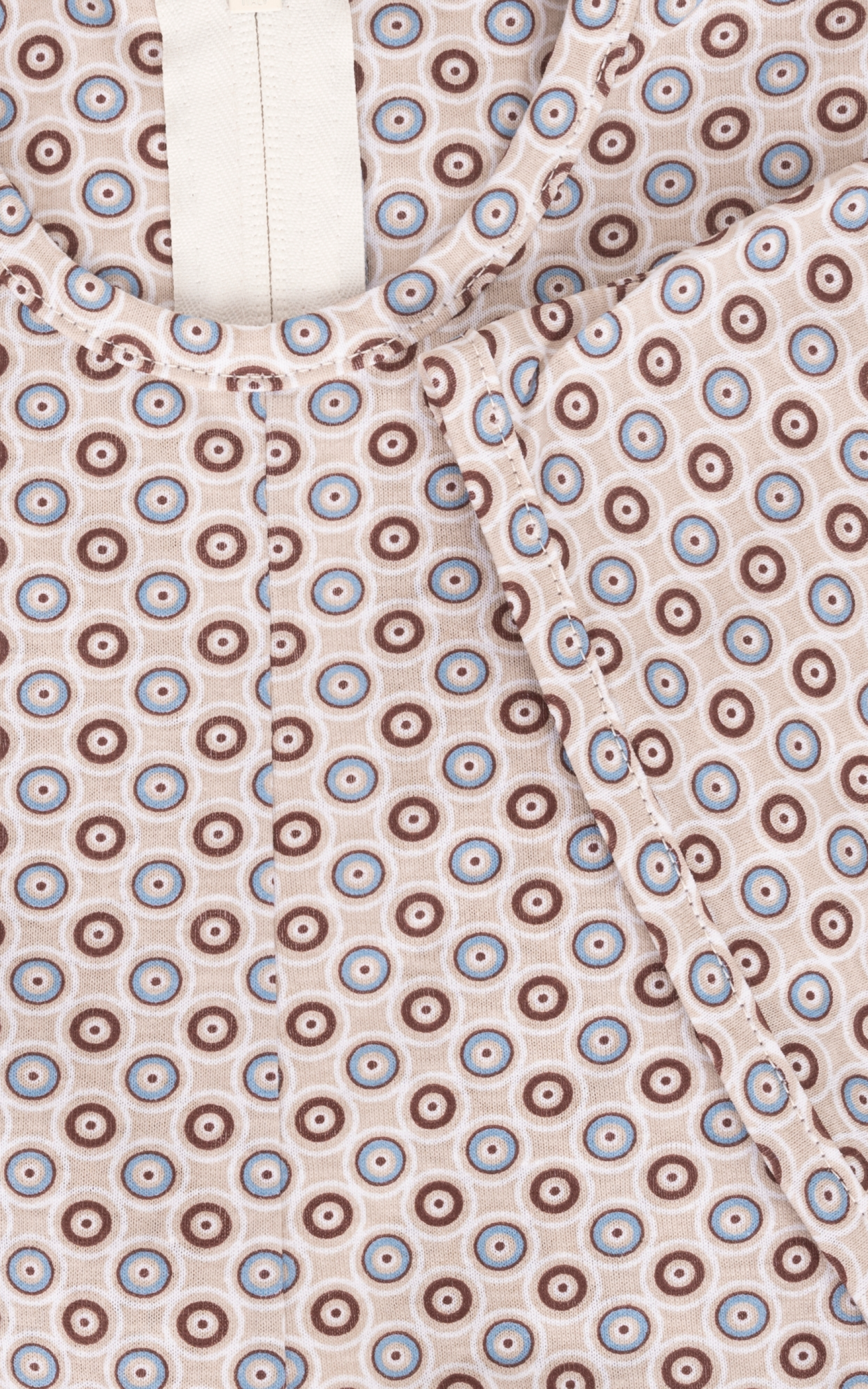 Tuta intera con cerniera posteriore manica Corta e pantalone Corto fantasia Circle  Beige | Linea Estiva